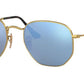 LENTES DE SOL RB HEXAGONAL FLAT RB3548N DORADO AZUL ESPEJO