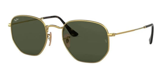 Ray Ban Hexagonal Dorado - Verde