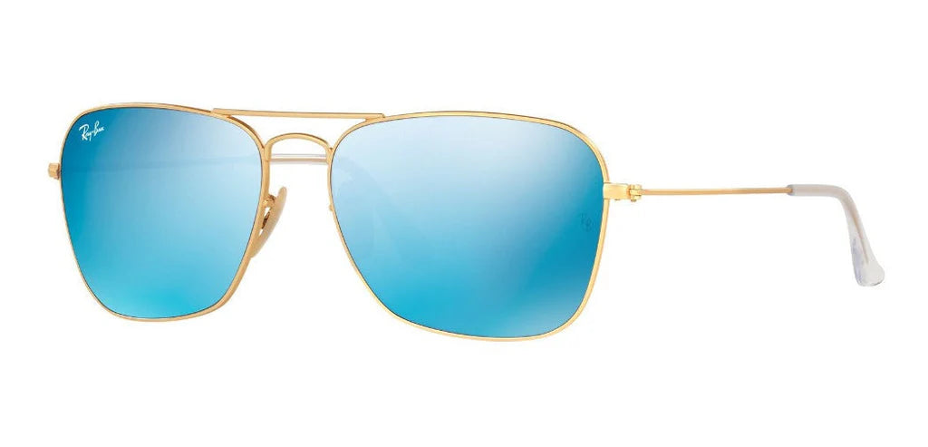 Ray Ban Caravan Dorado - Azul Espejo