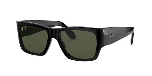 LENTES DE SOL RB NOMAD RB2187N NEGRO BRILLOSO VERDE G15