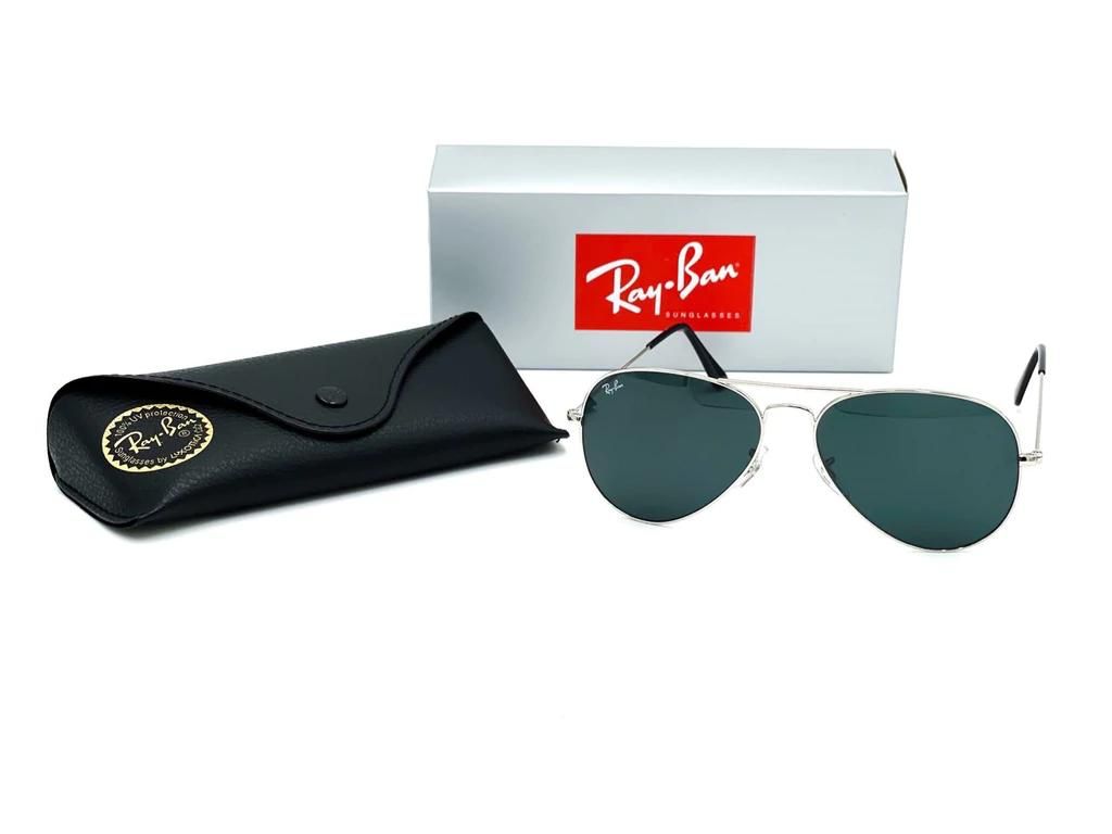 Ray Ban Aviador Plata-Verde