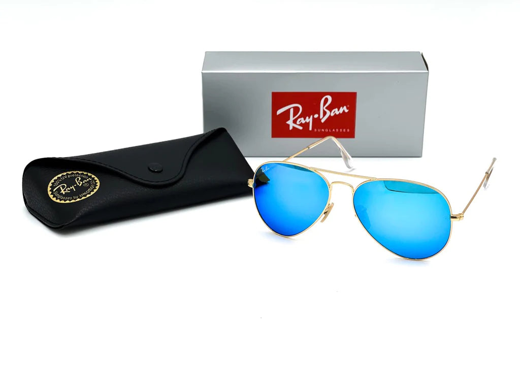 Ray Ban Aviador Dorado-Azul Espejo