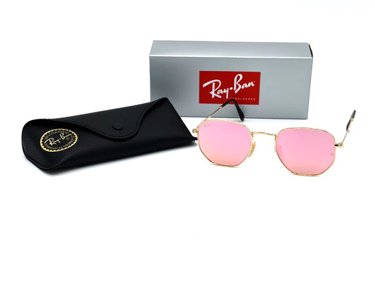 Ray Ban Hexagonal Dorado-Rosa