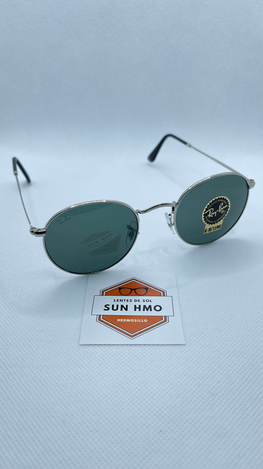 Ray Ban Round Classic Plata-Verde