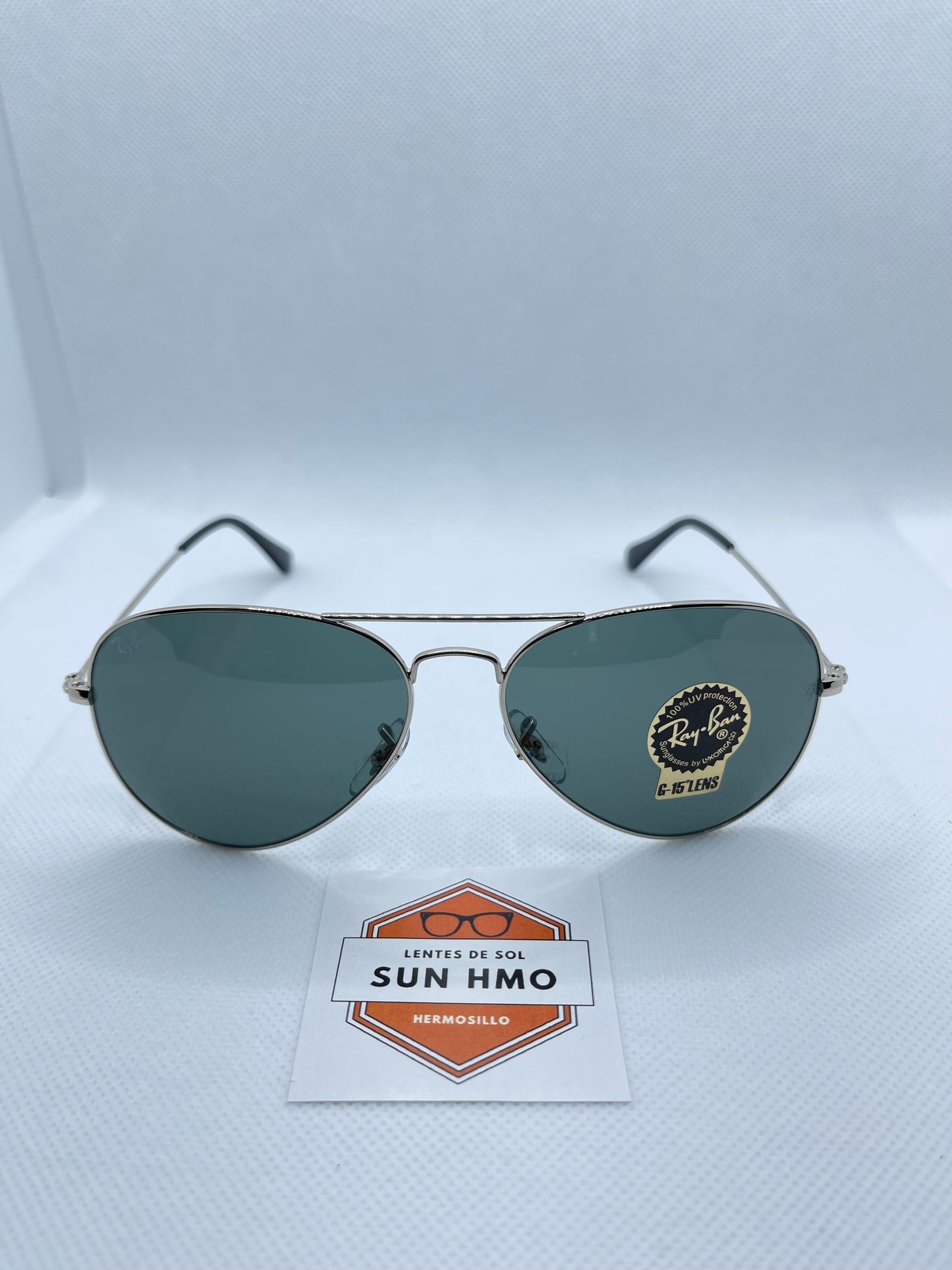 Ray Ban Aviador Plata-Verde