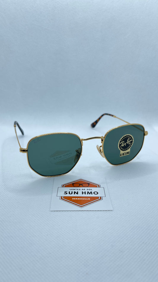 Ray Ban Hexagonal Dorado-Verde