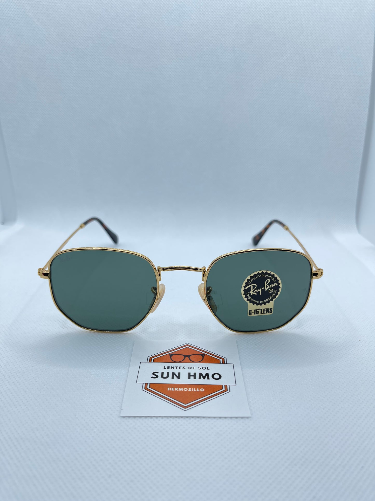 Ray Ban Hexagonal Dorado-Verde