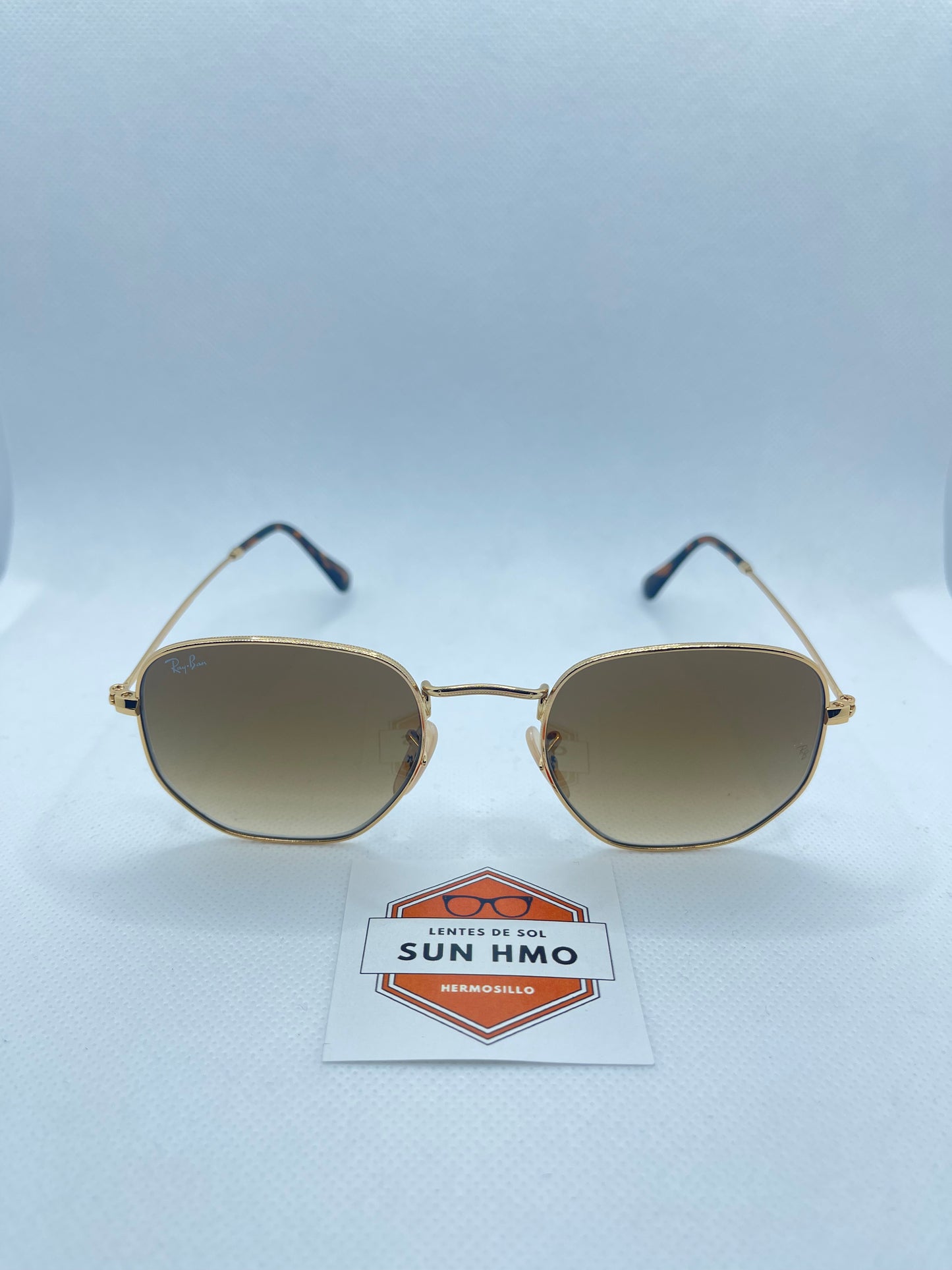 Ray Ban Hexagonal Dorado-Cafe Degradado