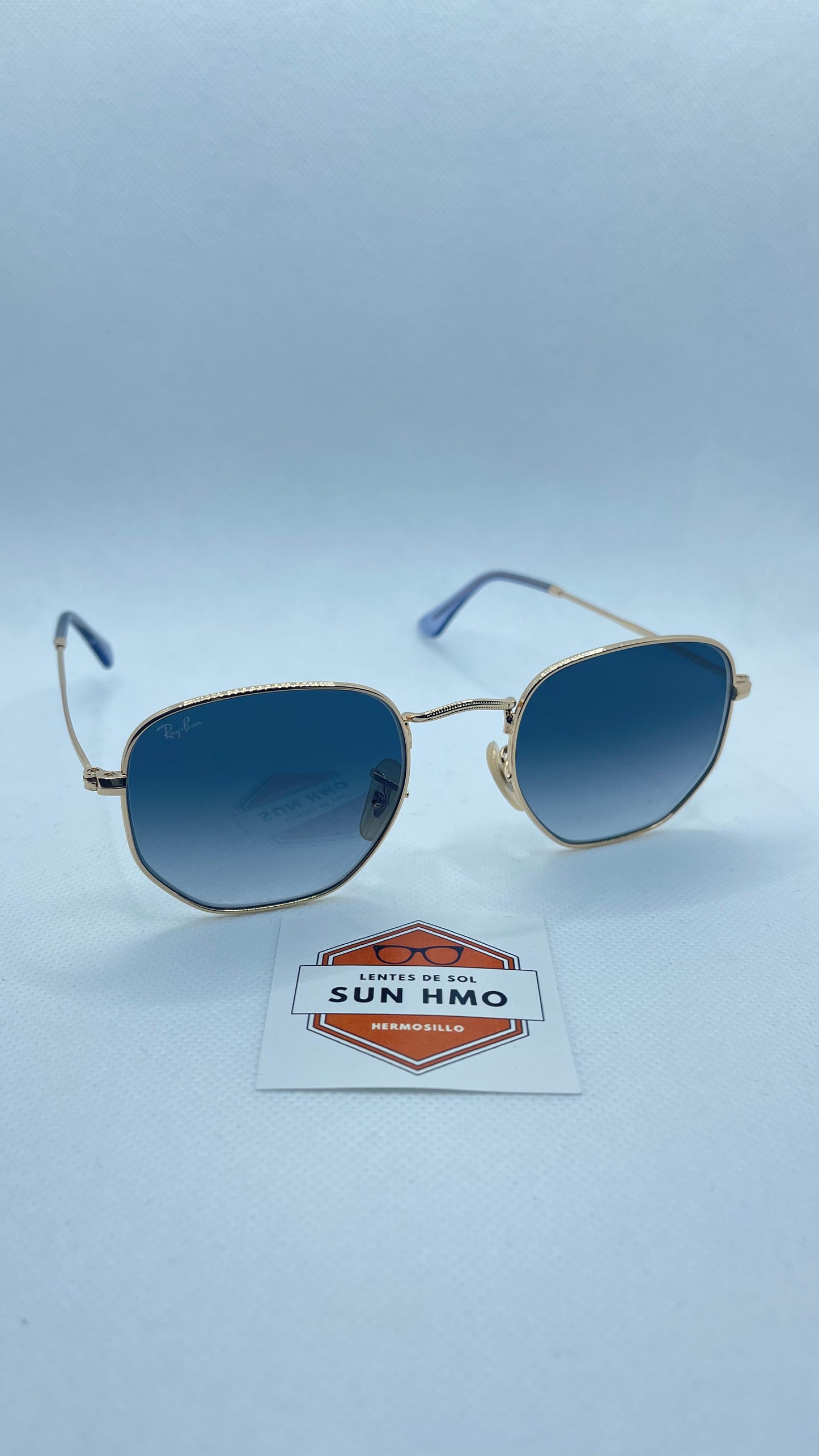 Ray Ban Hexagonal Dorado-Azul degradado