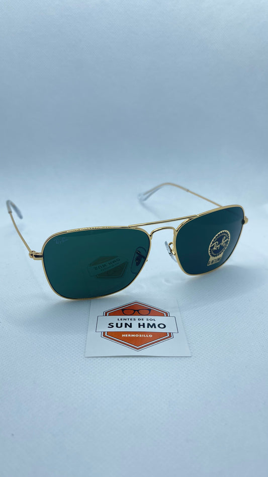 Ray Ban Caravan Dorado-Verde