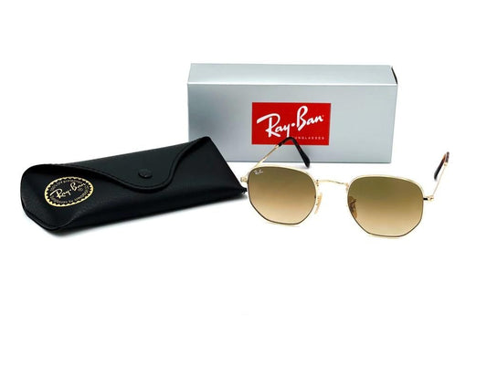 Ray Ban Hexagonal Dorado-Cafe Degradado